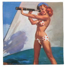 Bateau à voile vintage de Gil Elvgren naviguant le Serviette