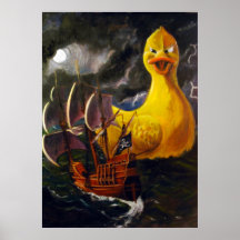 Bateau de canard et de pirate posters