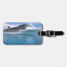 Bateau de croisière dans les eaux des Caraïbes Étiquette De Bagages
