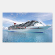 Bateau de croisière dans les eaux des Caraïbes Stickers Rectangulaires