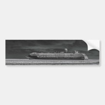 Bateau de croisière voyageant par la nuit autocollants pour voiture