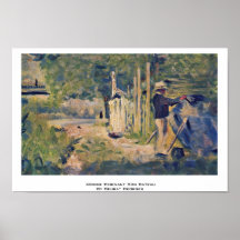 Bateau de fils de Homme Peignant par Seurat George Posters