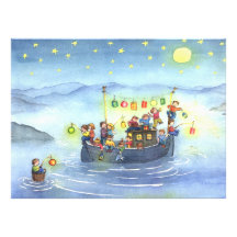 Bateau de partie avec l'invitation de fête d'anniv