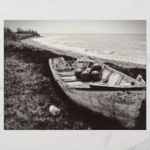 Bateau de pêche noir et blanc prospectus personnalisés
