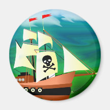 Bateau de pirate aimants pour réfrigérateur