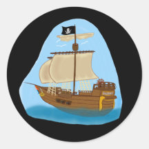 Bateau de pirate avec le drapeau adhésif