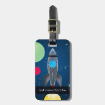 Bateau de Rocket d'espace extra-atmosphérique Étiquette De Bagages