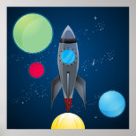 Bateau de Rocket d'espace extra-atmosphérique Affiches