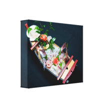 Bateau de sashimi, cuisine japonaise toile tendue sur châssis