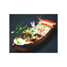 Bateau de sashimi, cuisine japonaise toiles tendues