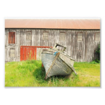 Bateau en bois vintage impressions photo