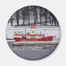 Bateau-phare Biskopsudden de Stockholm Suède Magnets Pour Réfrigérateur