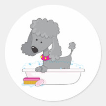 Bath de caniche adhésif rond