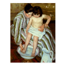 Bath de l'enfant de Mary Cassatt (circa 1892) Cartes Postales