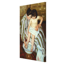 Bath de l'enfant de Mary Cassatt (circa 1892) Toile Tendue
