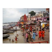 Bath de soirée à Varanasi Cartes Postales
