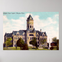 Bâtiment de capitol d'état de Washington d'Olympia Poster