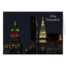 Bâtiment d'état d'empire de NYC dans des couleurs  Cartes De Vœux