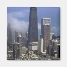 Bâtiments, vue à partir de dessus de Sears Tower,  Magnets Pour Réfrigérateur