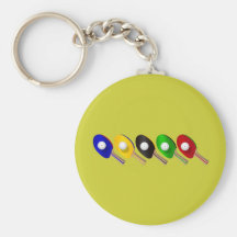 Batte de ping-pong et sports de boule de ping-pong porte-clé