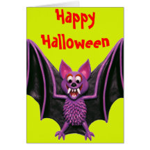 Batte mignonne de Halloween Carte De Vœux