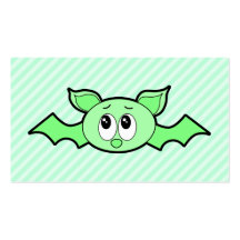Batte mignonne en vert cartes de visite personnelles
