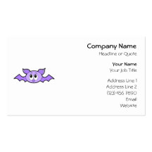 Batte mignonne, pourpre cartes de visite personnelles