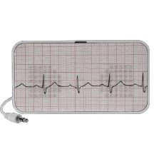 Battement de coeur d'ECG sur le papier de graphiqu Haut-parleur De Voyage