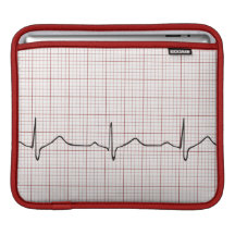 Battement de coeur d'ECG sur le papier de graphiqu Housses iPad