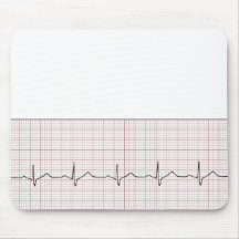 Battement de coeur d'ECG sur le papier de graphiqu Tapis De Souris