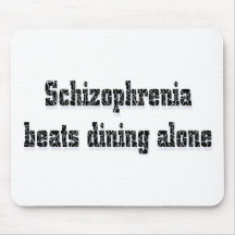 Battements de schizophrénie seul dinant tapis de souris
