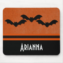Battes déplaisantes Halloween Mousepad, orange Tapis De Souris