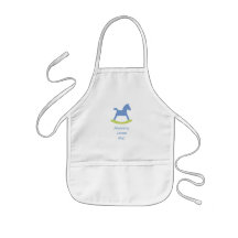 Bavoir jaune et bleu de bébé de basculage de cheva tablier