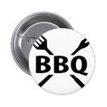 BBQ avec l'icône de couverts Badges Avec Agrafe