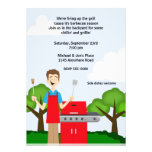 BBQ de jardin avec le chef et le gril Invitation Personnalisée