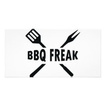 BBQ-Phénomène avec l'icône de couverts Cartes Avec Photo