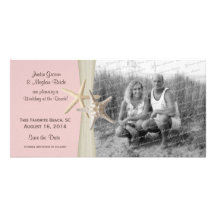 Beach Wedding Starfish Pink Save the Date Photo Custom Photo Card