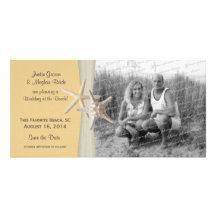 Beach Wedding Starfish Yellow Save the Date Photo Custom Photo Card
