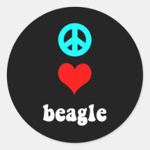 Beagle d'amour de paix adhésifs