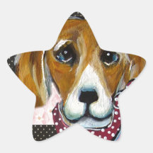 BEAGLE ROSE AUTOCOLLANT