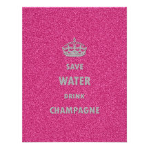 Beau champagne girly frais de boissons de l'eau d' invitations personnalisées