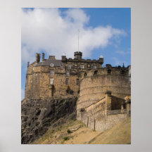 Beau château géant célèbre d'Edimbourg dedans Posters