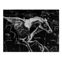 beau cheval mystique impressionnant d'ailes de vol carte postale