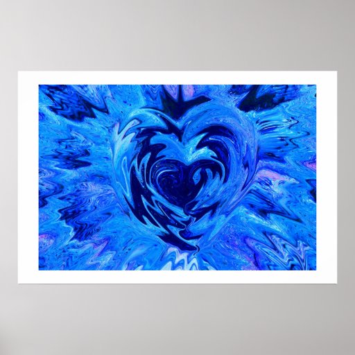 Beau coeur bleu posters