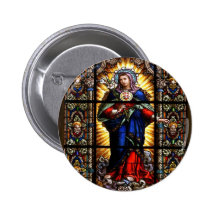 Beau coeur sacré religieux de Vierge Marie Badges Avec Agrafe