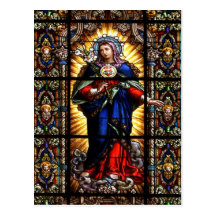 Beau coeur sacré religieux de Vierge Marie Cartes Postales