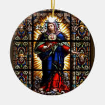Beau coeur sacré religieux de Vierge Marie Ornements