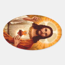 Beau coeur sacré religieux d'image de Jésus Autocollant