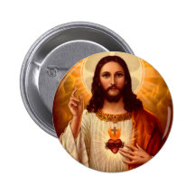 Beau coeur sacré religieux d'image de Jésus Badges