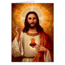 Beau coeur sacré religieux d'image de Jésus Carte De Vœux